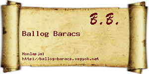 Ballog Baracs névjegykártya